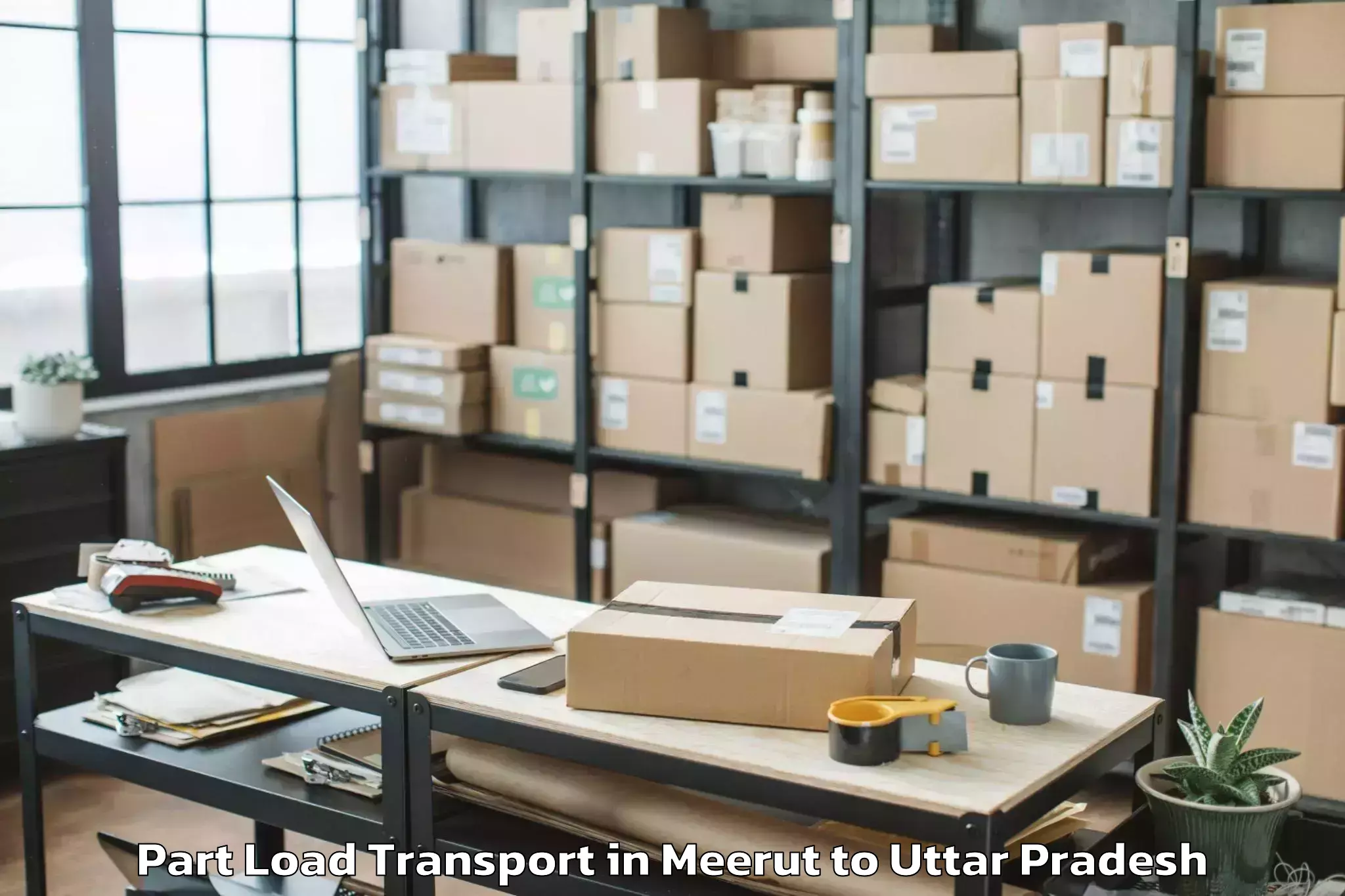 Book Meerut to Amausi Airport Lko Part Load Transport Online